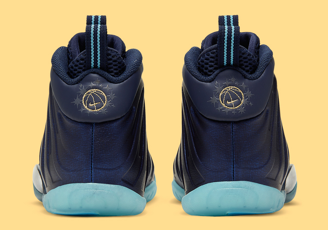 Nike Little Posite One Baltic Blue Obsidian Metallic Gold 6