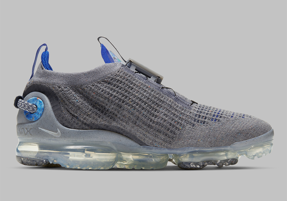 Nike Vapormax 2020 Flyknit Cw1765 002 Particle Grey Dark Obsidian Racer Blue 3