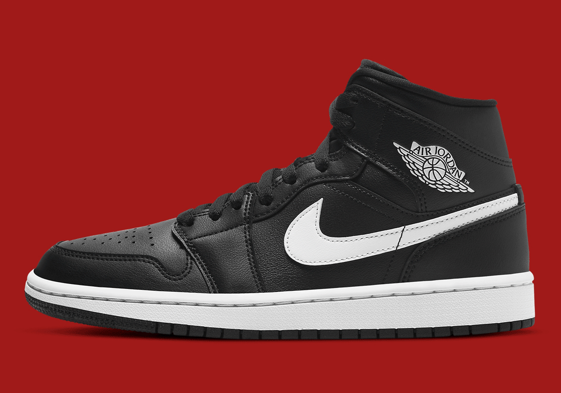 The Air Jordan 1 Mid Appears In Simple “Black/White” Reminiscent Of “Premium Essentials”