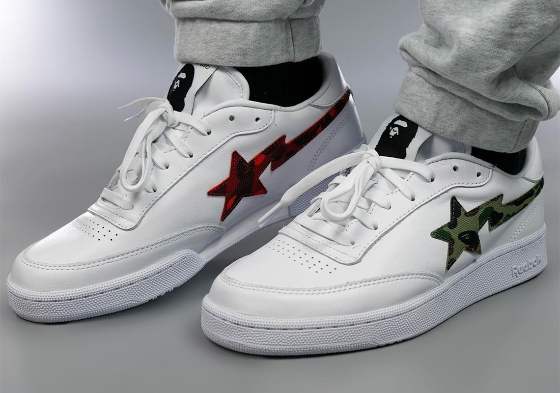 BAPE Is Bringing Multicolored Star Logos To The Reebok Club C