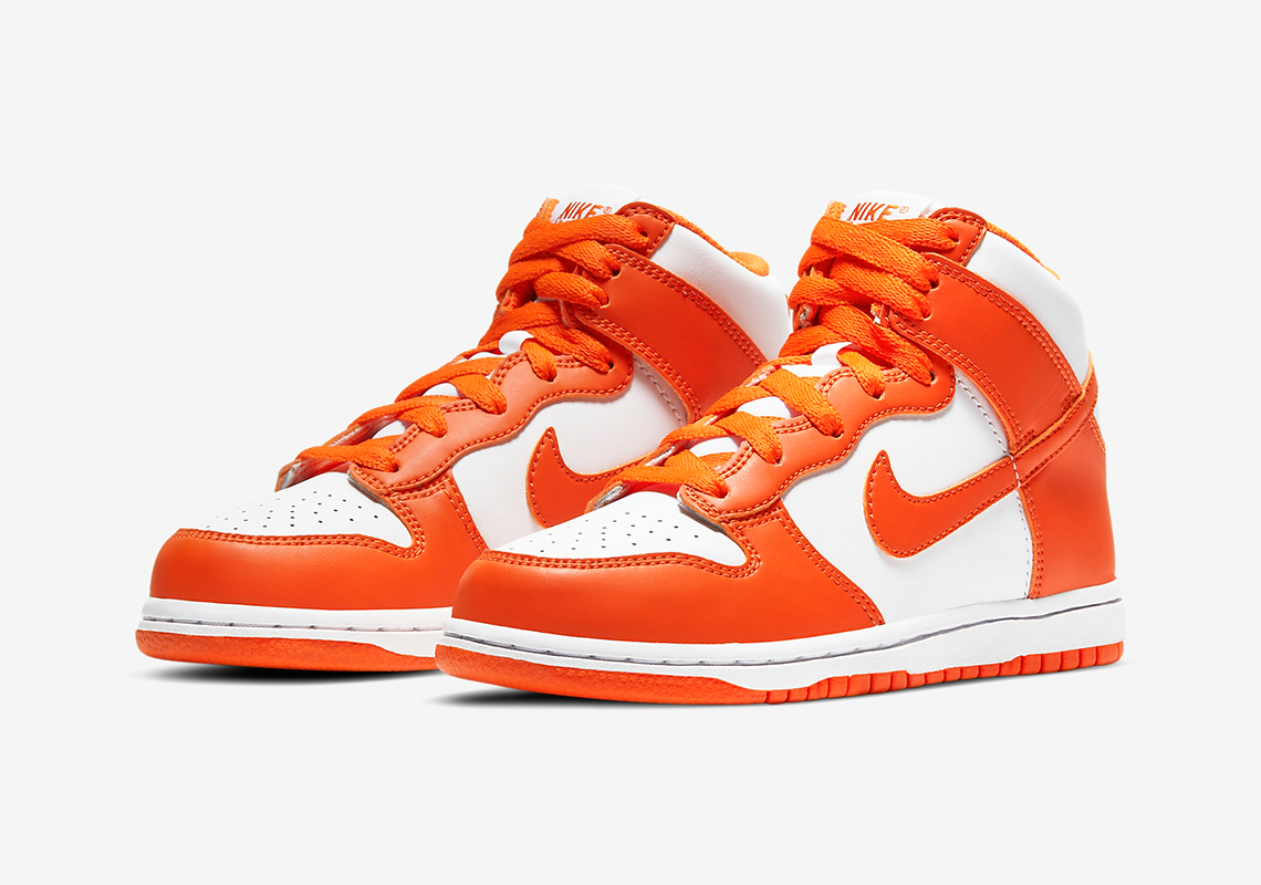 Nike Dunk High Syracuse White Orange Blaze Little Kids Dd2314 100 7