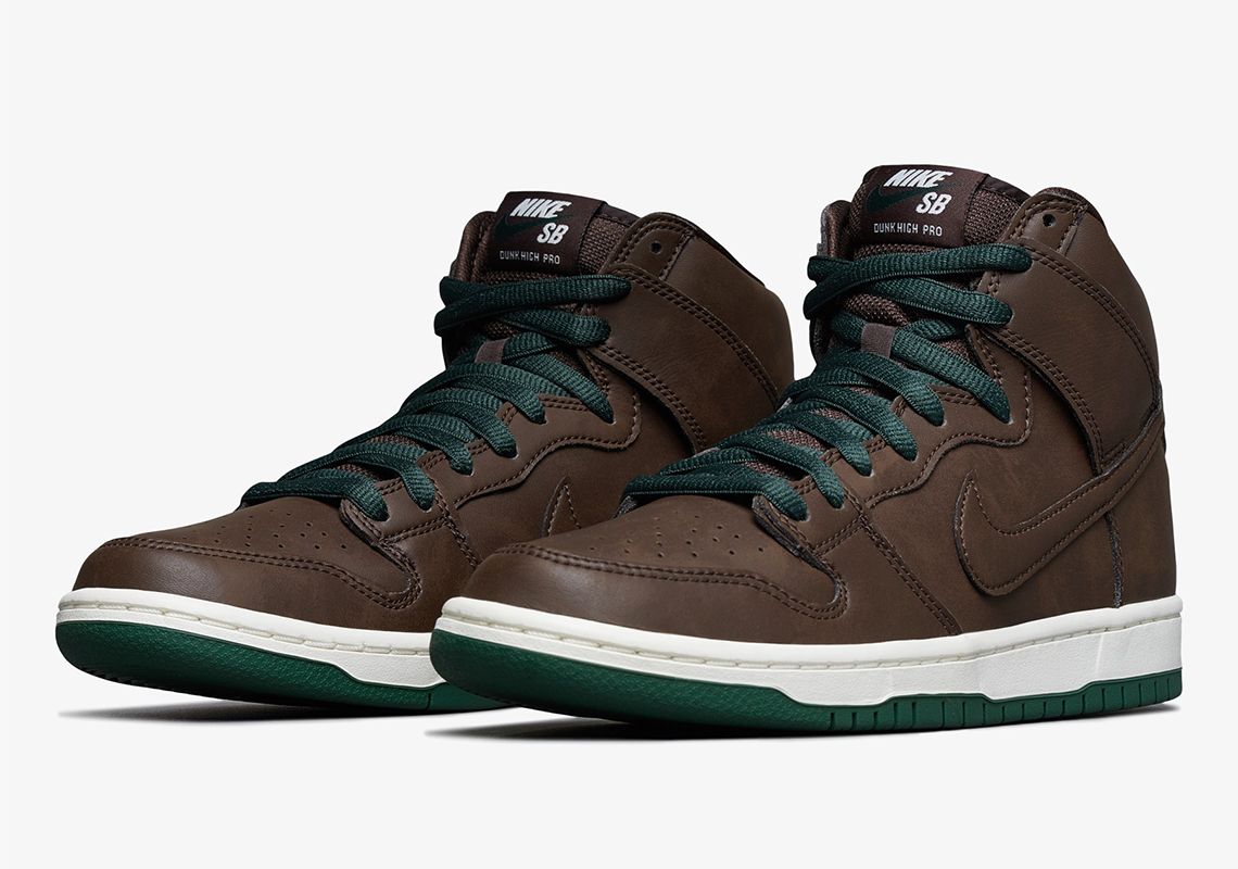 Nike SB Debuts Their Vegan Leather Dunk High In "Baroque Brown"