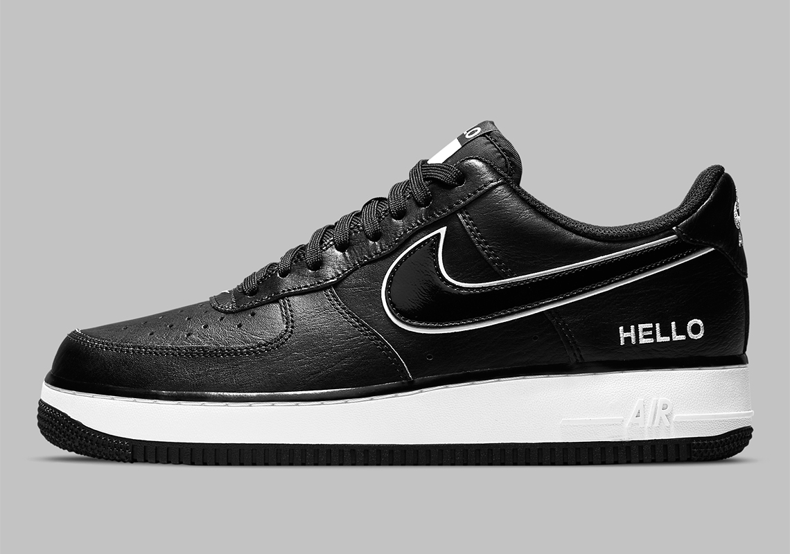Nike Air Force 1 Low Name Tag Hello Black Cz0327 001 1