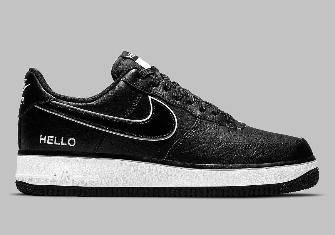 Nike Air Force 1 Low Name Tag Hello Black Cz0327 001 3