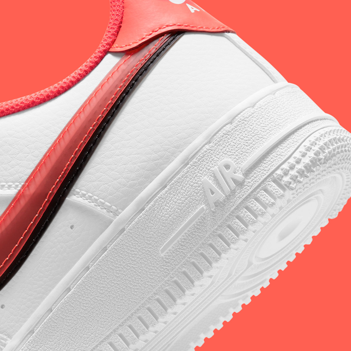 Nike Air Force 1 Gs Double Swoosh White Black Bright Crimson Cw1574 101 3