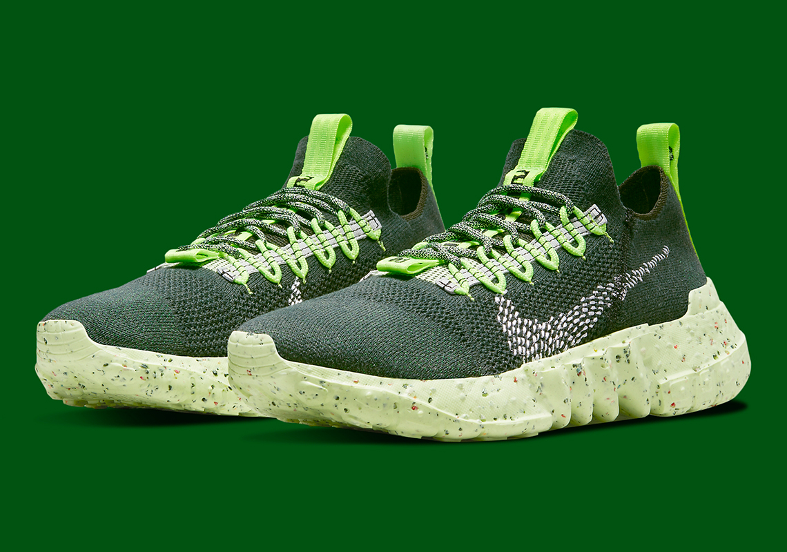 Nike Space Hippie 01 "Carbon Green" Paired Up With Electric Green