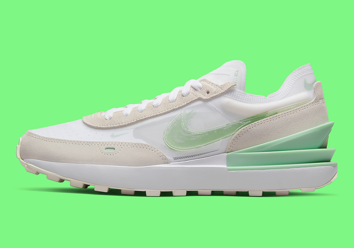 Nike's Clear And Streaky Swoosh Logos Double Up On The Waffle One